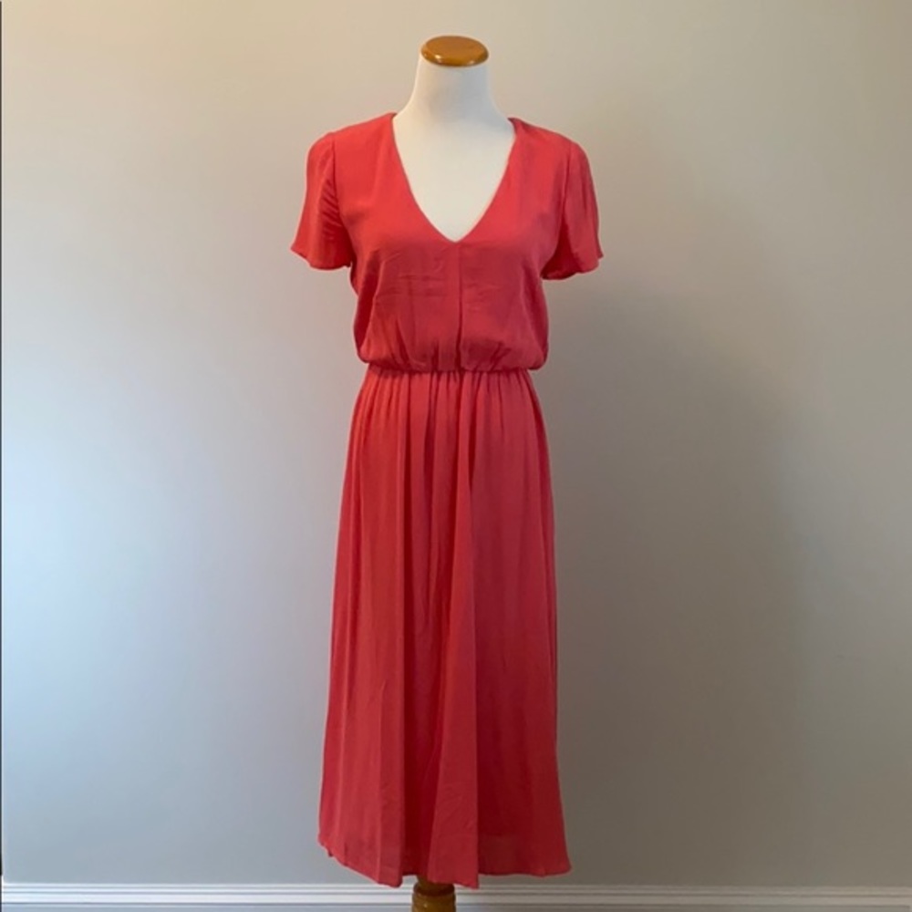 WAYF coral midi dress size small‎